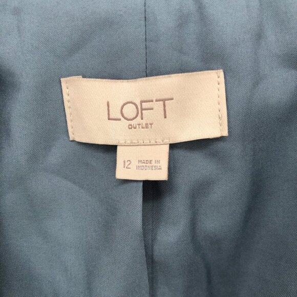 LOFT Blazer Womens 12 Navy Button Up Pockets Office Career Formal Jacket Work - Picture 5 of 9
